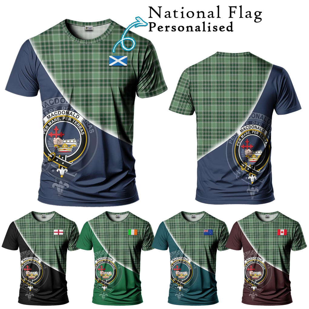 MacDonald Lord of the Isles Hunting Tartan T-Shirt with Personalised National Flag and Family Crest Half Style Kid's Shirt - Tartanvibesclothing Shop