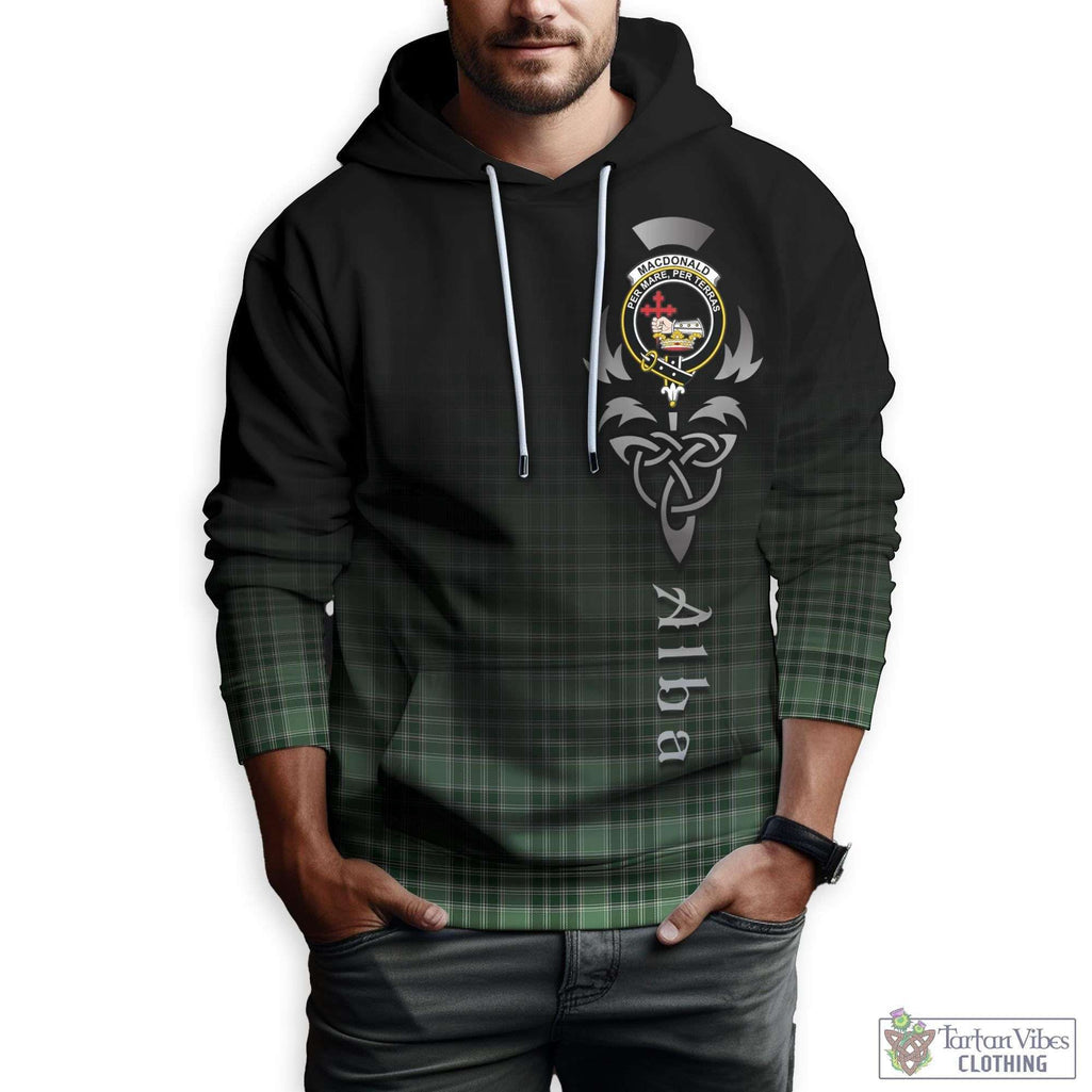 Tartan Vibes Clothing MacDonald Lord of the Isles Hunting Tartan Hoodie Featuring Alba Gu Brath Family Crest Celtic Inspired