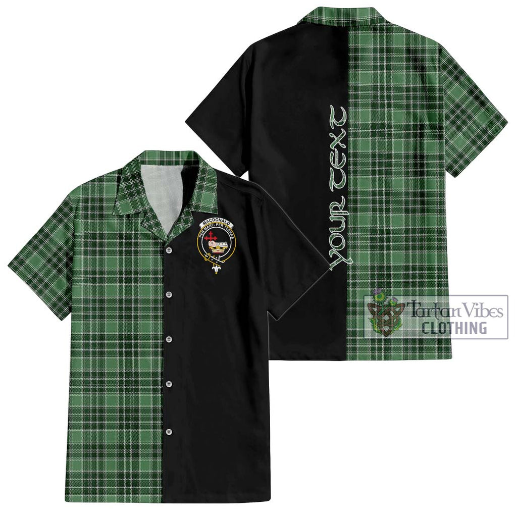 MacDonald Lord of the Isles Hunting Tartan Short Sleeve Button Shirt with Family Crest and Half Of Me Style Kid - Tartanvibesclothing Shop