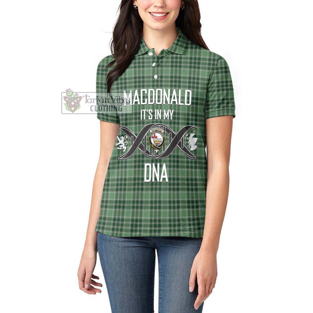 MacDonald Lord of the Isles Hunting Tartan Women's Polo Shirt with Family Crest DNA In Me Style Women - Tartanvibesclothing Shop