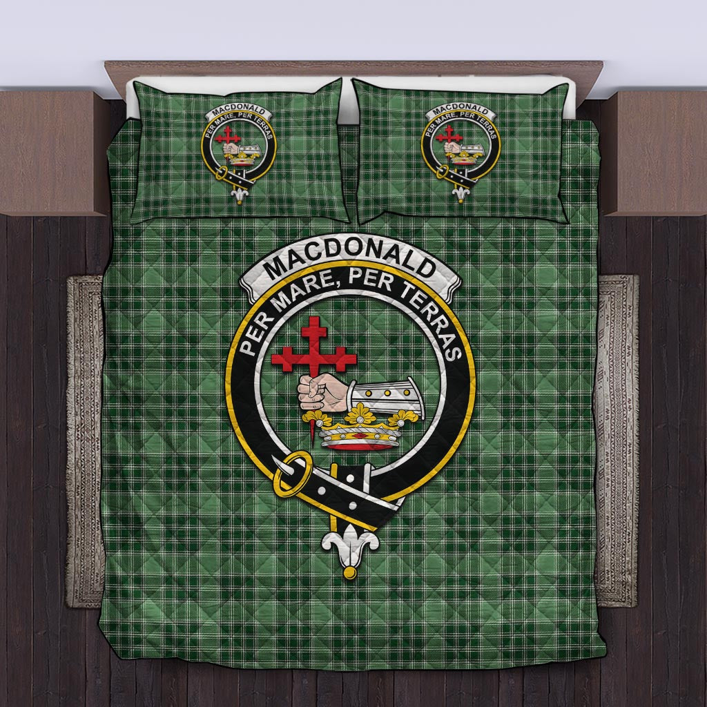 MacDonald Lord of the Isles Hunting Tartan Quilt Bed Set with Family Crest Twin - Tartan Vibes Clothing