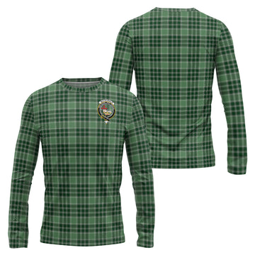 MacDonald Lord of the Isles Hunting Tartan Long Sleeve T-Shirt with Family Crest