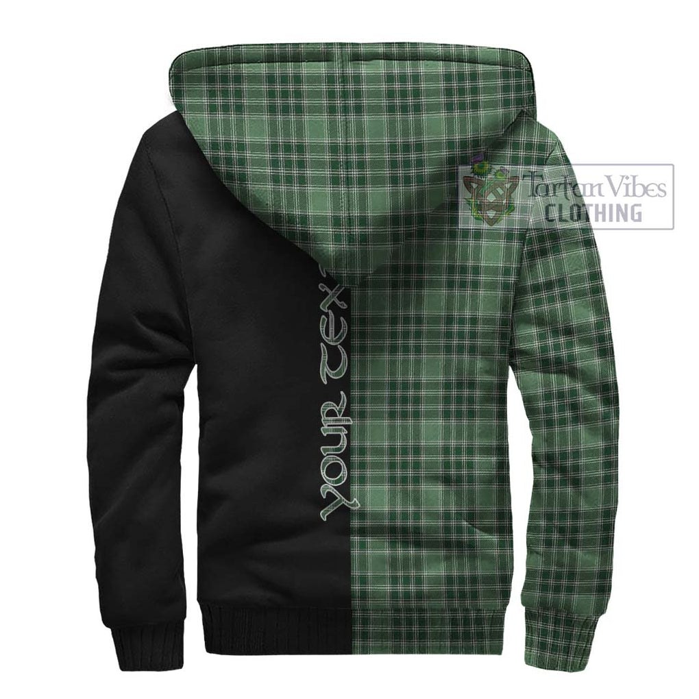 MacDonald Lord of the Isles Hunting Tartan Sherpa Hoodie with Family Crest and Half Of Me Style - Tartanvibesclothing Shop