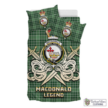 MacDonald Lord of the Isles Hunting Tartan Bedding Set with Clan Crest and the Golden Sword of Courageous Legacy