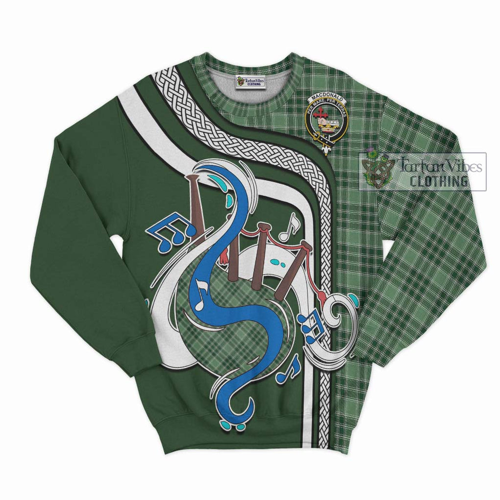 Tartan Vibes Clothing MacDonald Lord of the Isles Hunting Tartan Sweatshirt with Epic Bagpipe Style