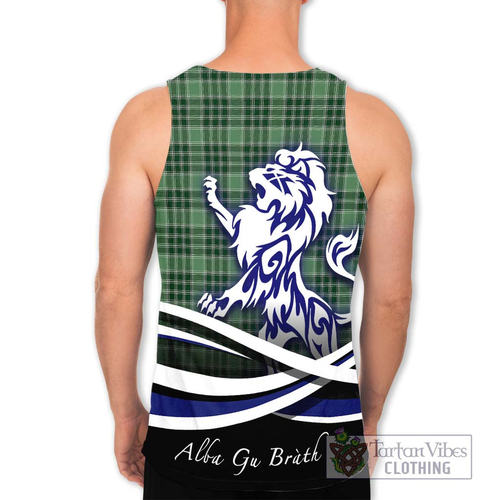 MacDonald Lord of the Isles Hunting Tartan Men's Tank Top with Alba Gu Brath Regal Lion Emblem - Tartanvibesclothing Shop