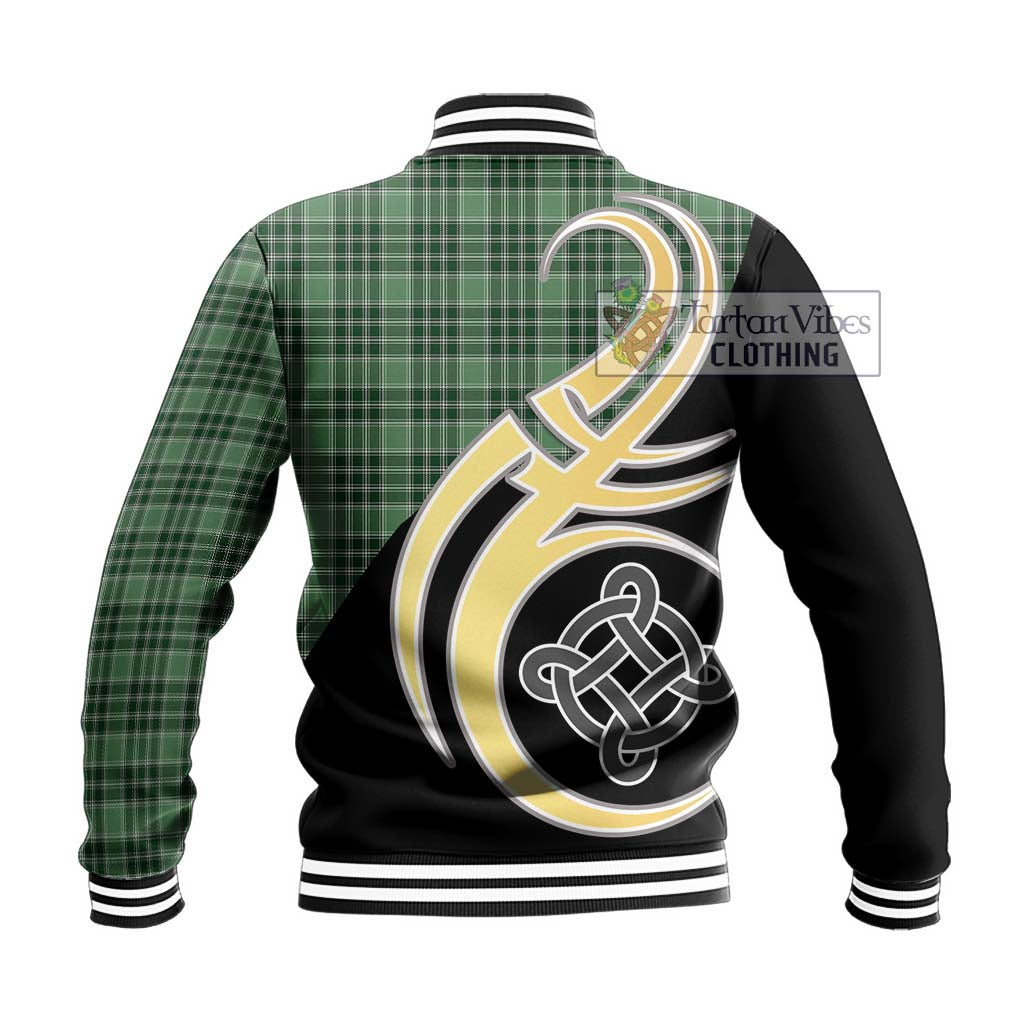 MacDonald Lord of the Isles Hunting Tartan Baseball Jacket with Family Crest and Celtic Symbol Style - Tartan Vibes Clothing