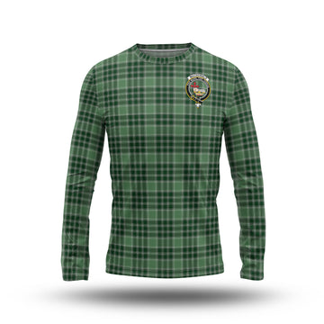 MacDonald Lord of the Isles Hunting Tartan Long Sleeve T-Shirt with Family Crest