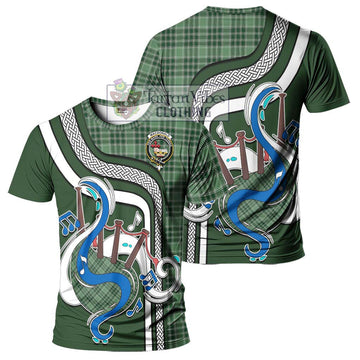 MacDonald Lord of the Isles Hunting Tartan T-Shirt with Epic Bagpipe Style