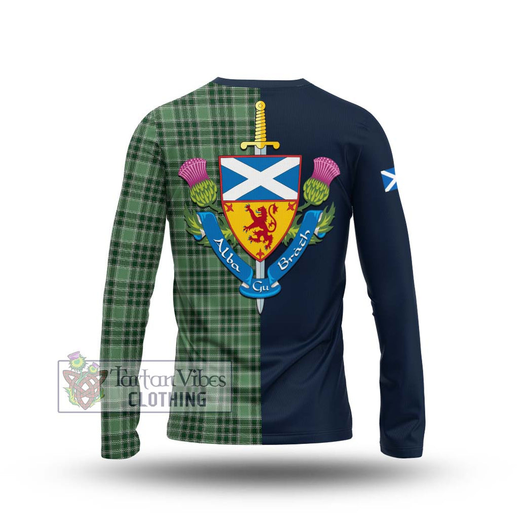 Tartan Vibes Clothing MacDonald Lord of the Isles Hunting Tartan Long Sleeve T-Shirt with Scottish Lion Royal Arm Half Style