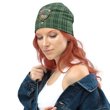 MacDonald Lord of the Isles Hunting Tartan Beanies Hat with Family Crest