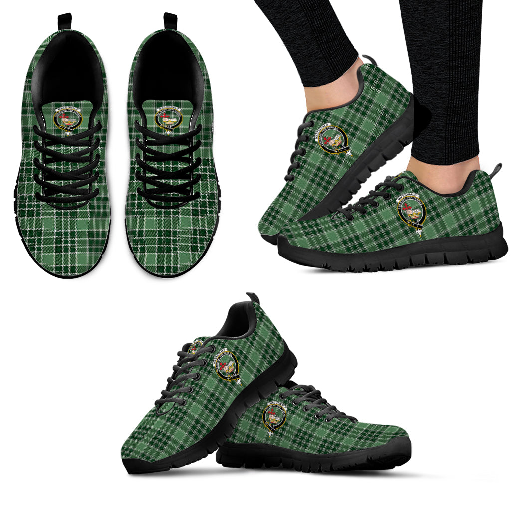 MacDonald Lord of the Isles Hunting Tartan Sneakers with Family Crest - Tartan Vibes Clothing