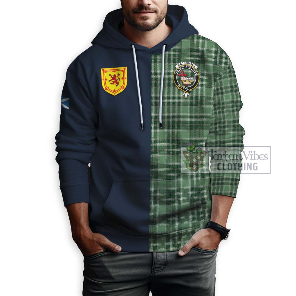 Tartan Vibes Clothing MacDonald Lord of the Isles Hunting Tartan Hoodie with Scottish Lion Royal Arm Half Style