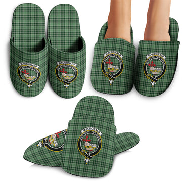 MacDonald Lord of the Isles Hunting Tartan Home Slippers with Family Crest