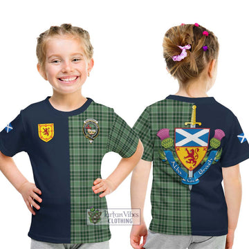 MacDonald Lord of the Isles Hunting Tartan Kid T-Shirt Alba with Scottish Lion Royal Arm Half Style