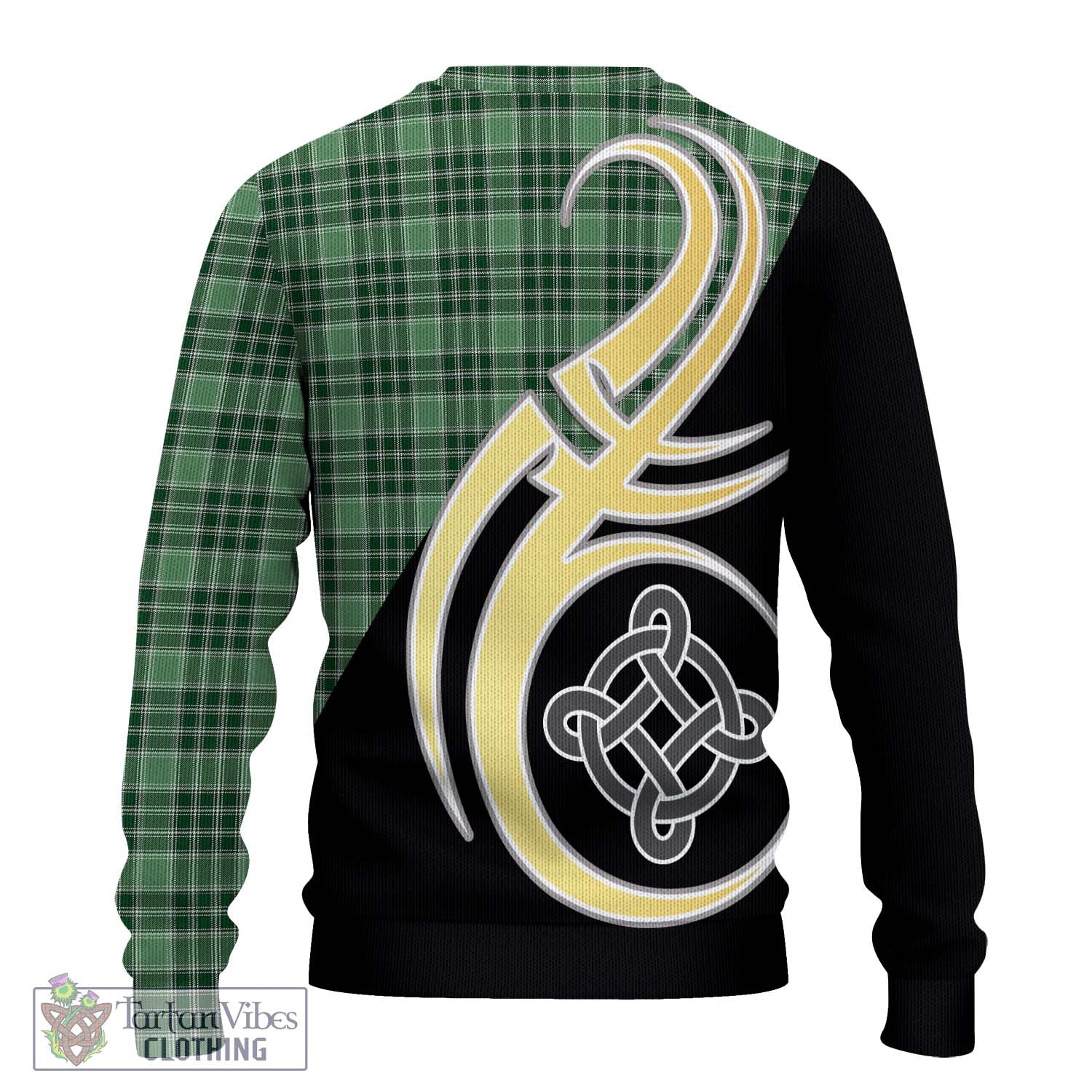 MacDonald Lord of the Isles Hunting Tartan Knitted Sweater with Family Crest and Celtic Symbol Style - Tartan Vibes Clothing