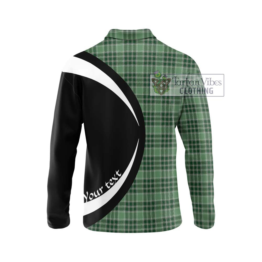 MacDonald Lord of the Isles Hunting Tartan Long Sleeve Polo Shirt with Family Crest Circle Style - Tartan Vibes Clothing