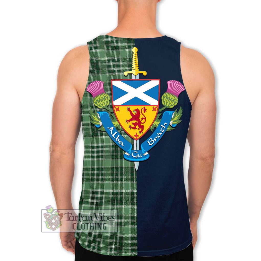 Tartan Vibes Clothing MacDonald Lord of the Isles Hunting Tartan Men's Tank Top with Scottish Lion Royal Arm Half Style