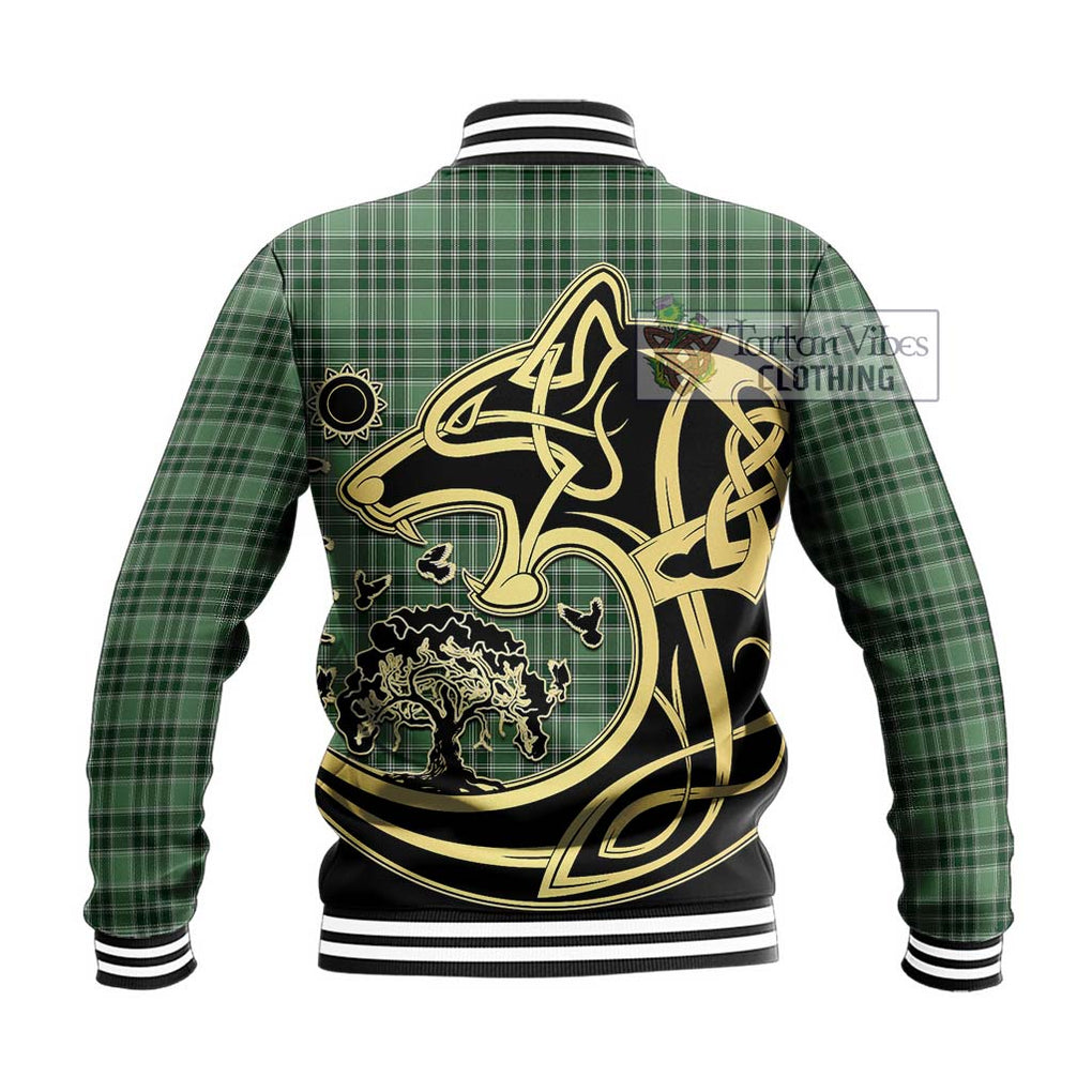 MacDonald Lord of the Isles Hunting Tartan Baseball Jacket with Family Crest Celtic Wolf Style - Tartan Vibes Clothing