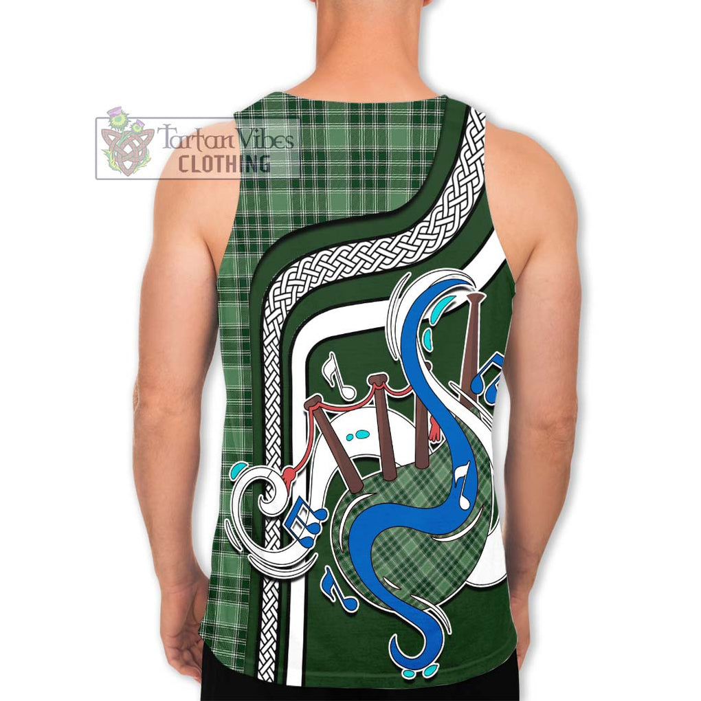 MacDonald Lord of the Isles Hunting Tartan Men's Tank Top with Epic Bagpipe Style - Tartanvibesclothing Shop