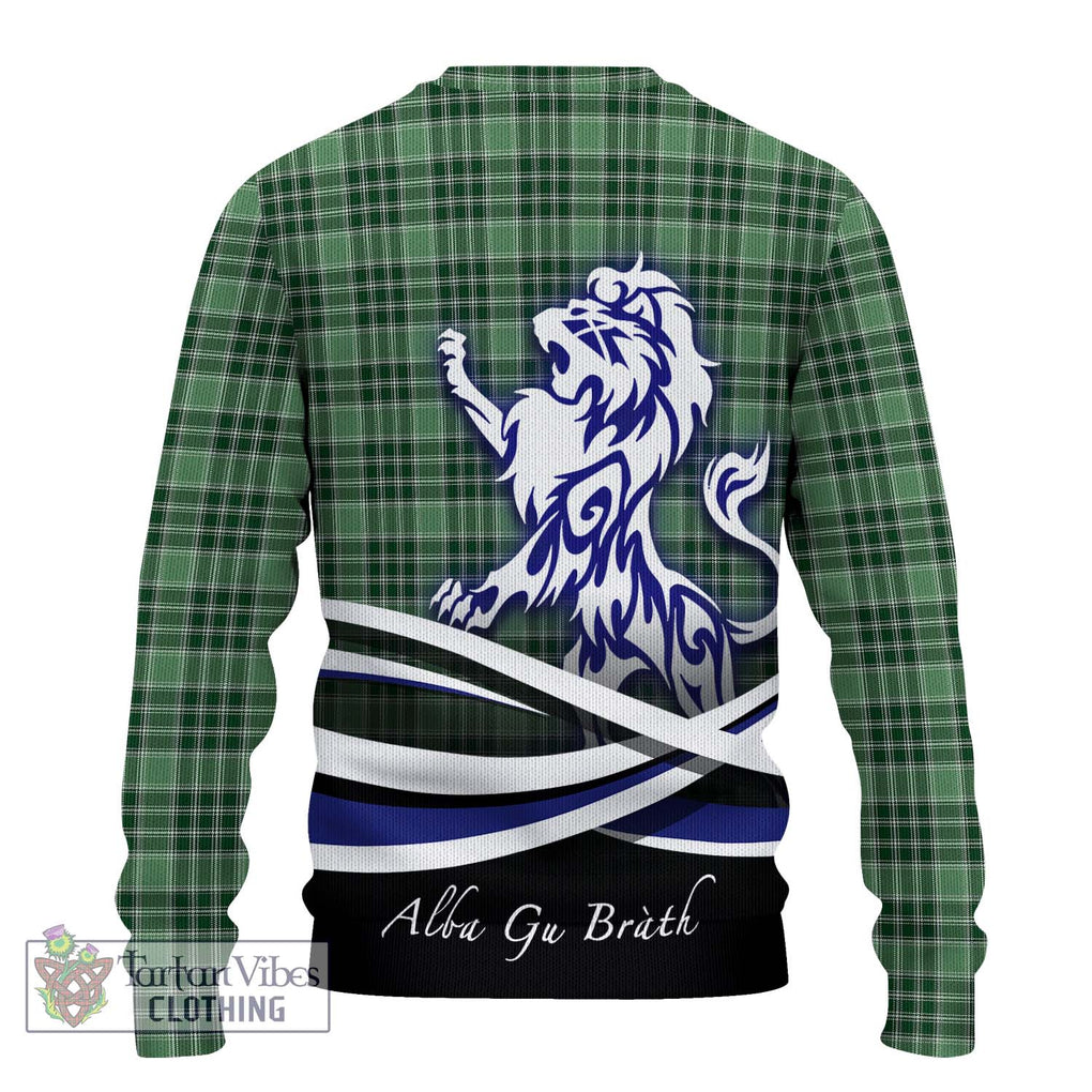 MacDonald Lord of the Isles Hunting Tartan Knitted Sweater with Alba Gu Brath Regal Lion Emblem - Tartanvibesclothing Shop