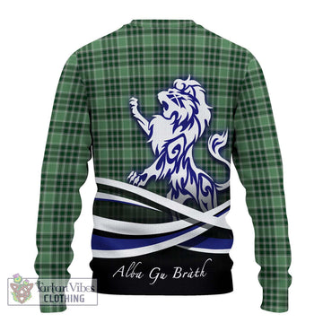 MacDonald Lord of the Isles Hunting Tartan Ugly Sweater with Alba Gu Brath Regal Lion Emblem