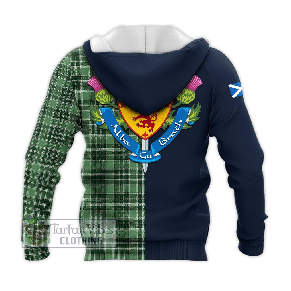 Tartan Vibes Clothing MacDonald Lord of the Isles Hunting Tartan Knitted Hoodie with Scottish Lion Royal Arm Half Style