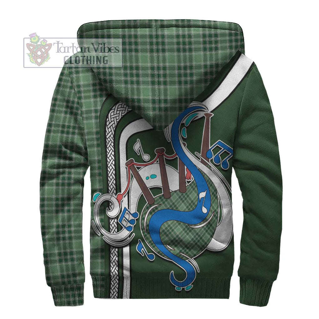 MacDonald Lord of the Isles Hunting Tartan Sherpa Hoodie with Epic Bagpipe Style - Tartanvibesclothing Shop