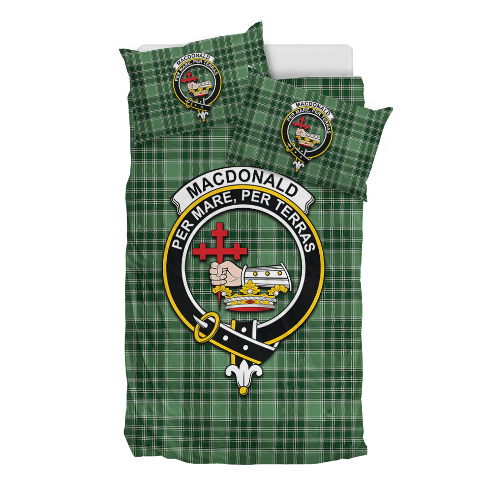 MacDonald Lord of the Isles Hunting Tartan Bedding Set with Family Crest - Tartan Vibes Clothing