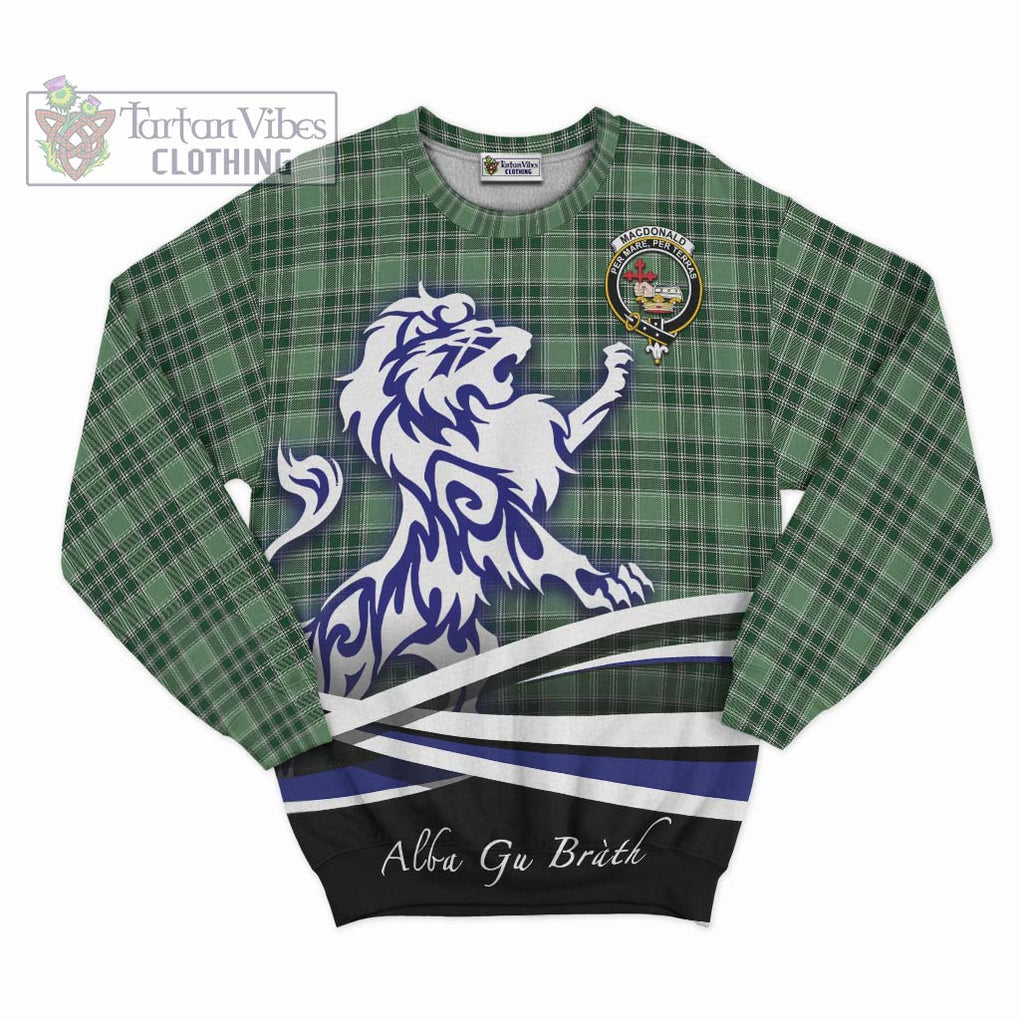 MacDonald Lord of the Isles Hunting Tartan Sweatshirt with Alba Gu Brath Regal Lion Emblem - Tartanvibesclothing Shop