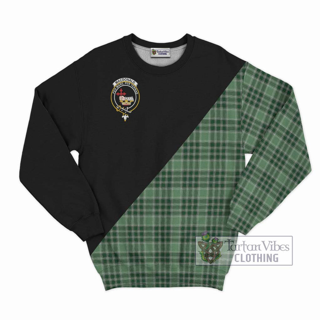 MacDonald Lord of the Isles Hunting Tartan Sweatshirt with Family Crest and Military Logo Style - Tartanvibesclothing Shop