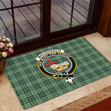 MacDonald Lord of the Isles Hunting Tartan Door Mat with Family Crest