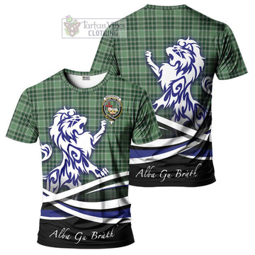 MacDonald Lord of the Isles Hunting Tartan Cotton T-shirt with Alba Gu Brath Regal Lion Emblem