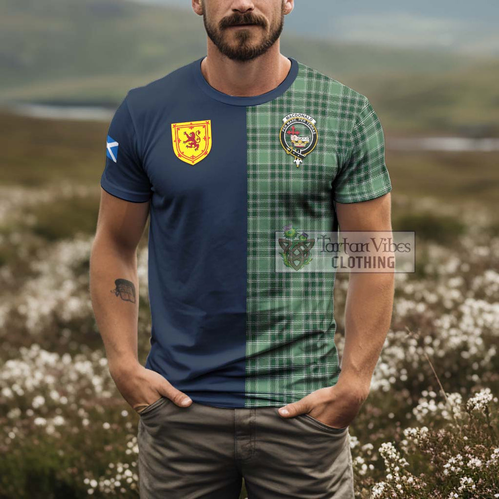 Tartan Vibes Clothing MacDonald Lord of the Isles Hunting Tartan T-Shirt Alba with Scottish Lion Royal Arm Half Style