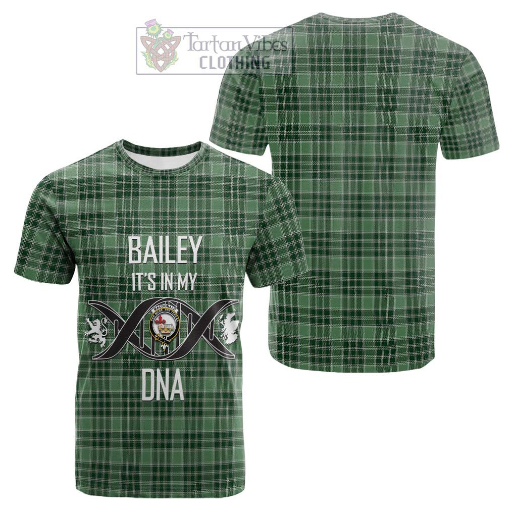 Tartan Vibes Clothing MacDonald Lord of the Isles Hunting Tartan Cotton T-shirt with Family Crest DNA In Me Style