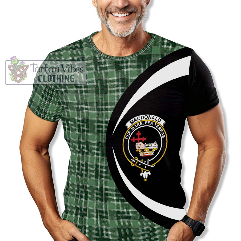 Tartan Vibes Clothing MacDonald Lord of the Isles Hunting Tartan T-Shirt with Family Crest Circle Style