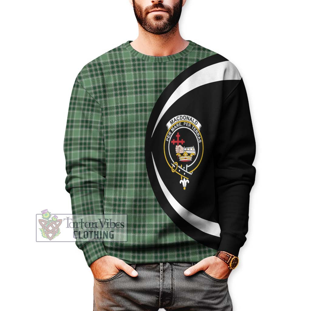 MacDonald Lord of the Isles Hunting Tartan Sweatshirt with Family Crest Circle Style - Tartan Vibes Clothing