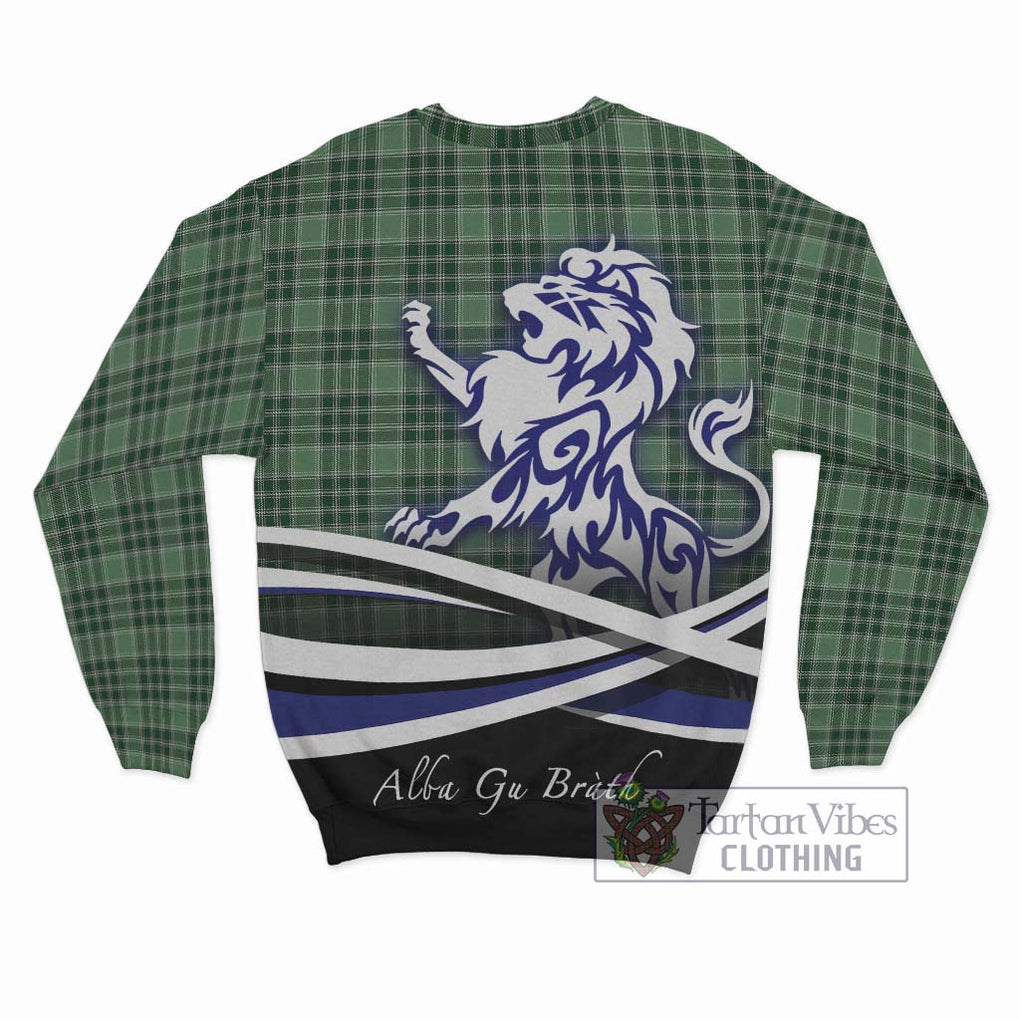 MacDonald Lord of the Isles Hunting Tartan Sweatshirt with Alba Gu Brath Regal Lion Emblem - Tartanvibesclothing Shop