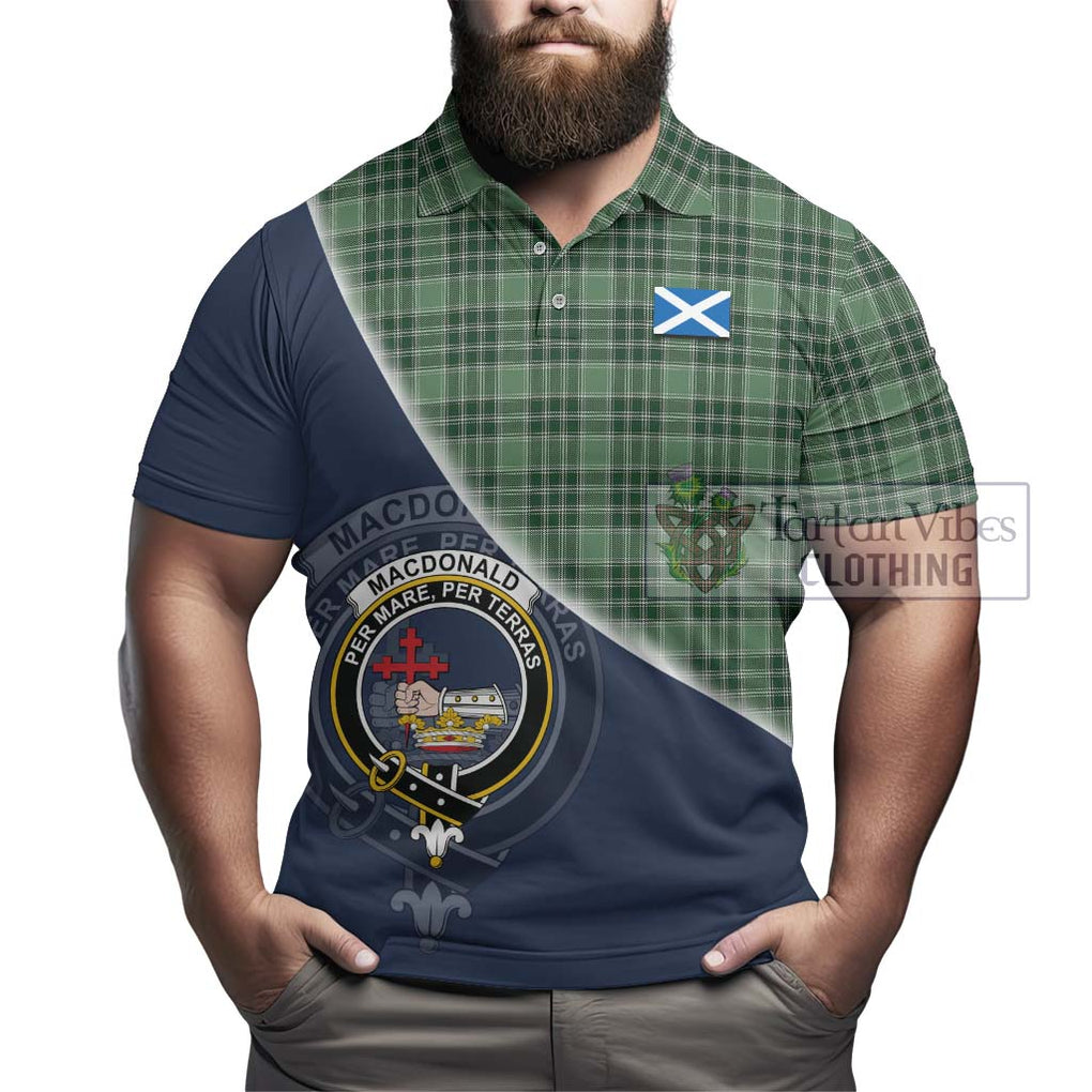 MacDonald Lord of the Isles Hunting Tartan Polo Shirt with Personalised National Flag and Family Crest Half Style - Tartanvibesclothing Shop