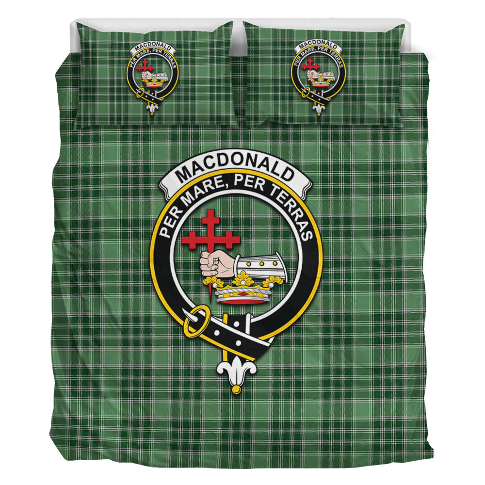 MacDonald Lord of the Isles Hunting Tartan Bedding Set with Family Crest - Tartan Vibes Clothing