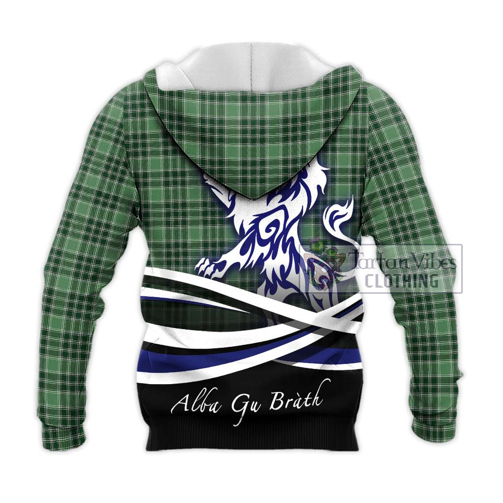 MacDonald Lord of the Isles Hunting Tartan Knitted Hoodie with Alba Gu Brath Regal Lion Emblem - Tartanvibesclothing Shop