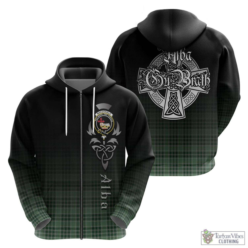 Tartan Vibes Clothing MacDonald Lord of the Isles Hunting Tartan Hoodie Featuring Alba Gu Brath Family Crest Celtic Inspired