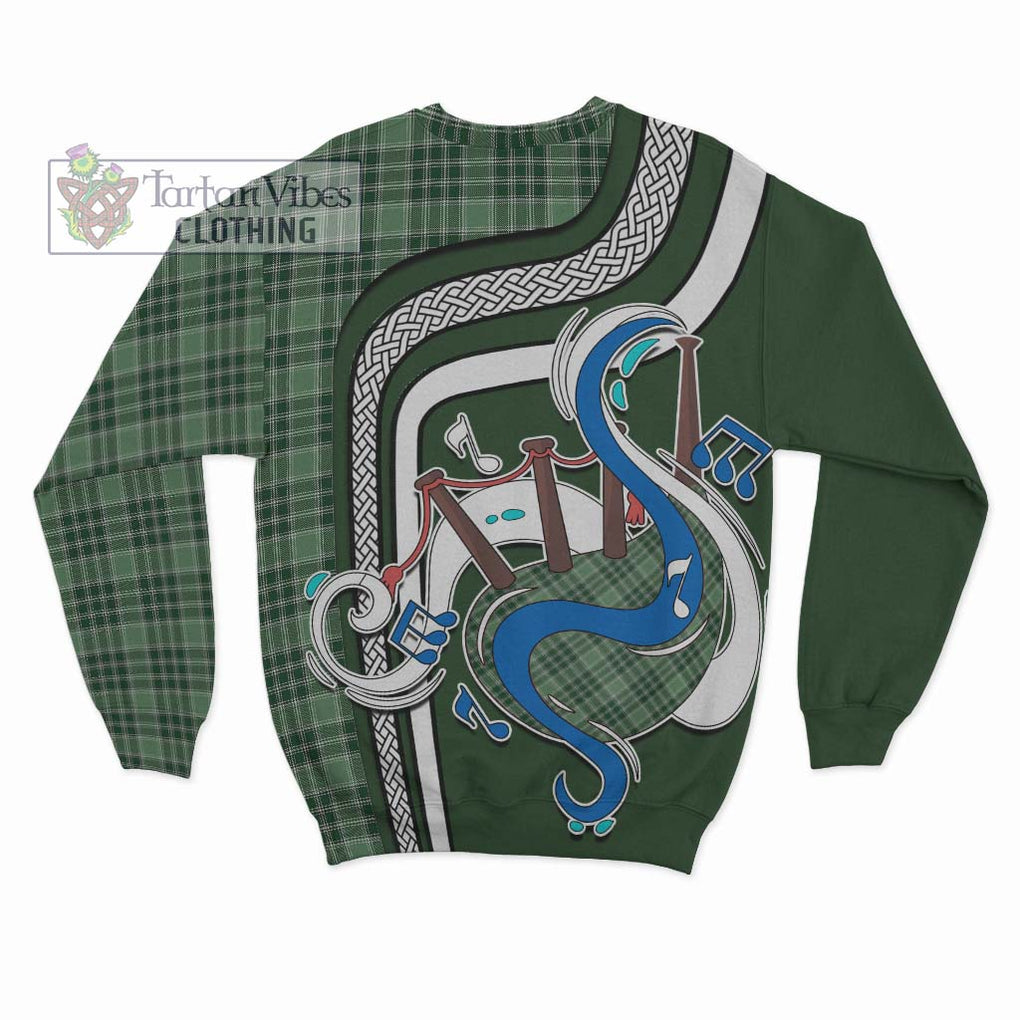 Tartan Vibes Clothing MacDonald Lord of the Isles Hunting Tartan Sweatshirt with Epic Bagpipe Style