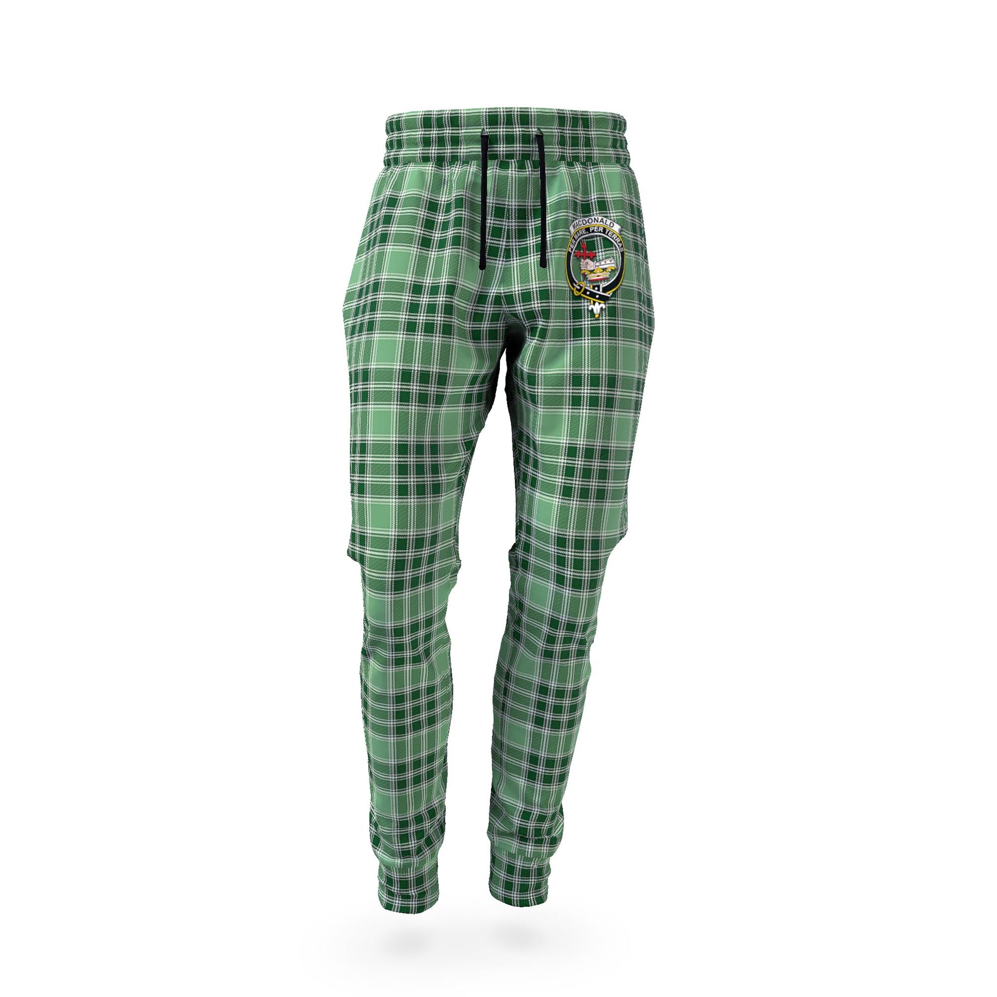 MacDonald Lord of the Isles Hunting Tartan Joggers Pants with Family Crest - Tartan Vibes Clothing