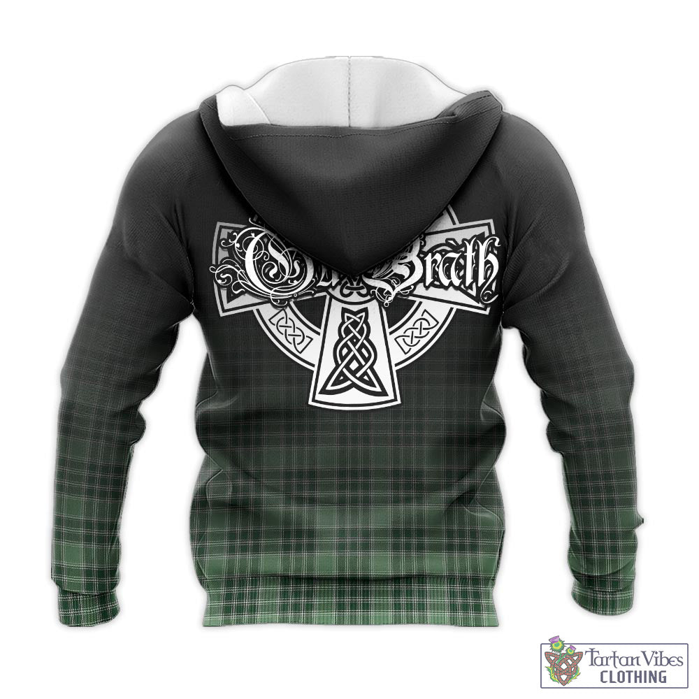 Tartan Vibes Clothing MacDonald Lord of the Isles Hunting Tartan Knitted Hoodie Featuring Alba Gu Brath Family Crest Celtic Inspired