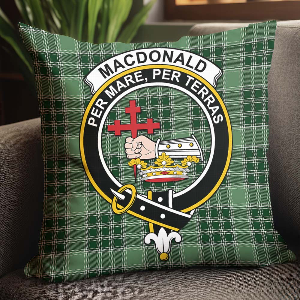 MacDonald Lord of the Isles Hunting Tartan Pillow Cover with Family Crest - Tartanvibesclothing