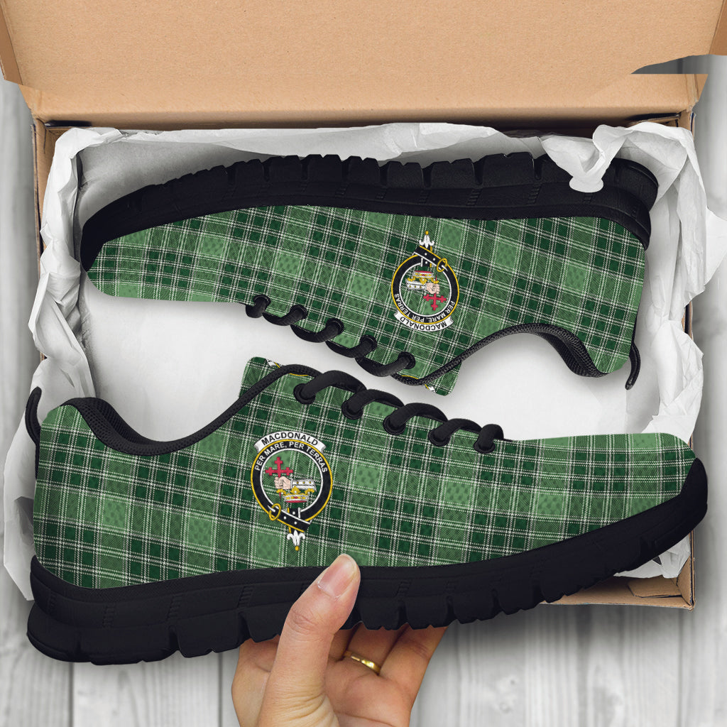 MacDonald Lord of the Isles Hunting Tartan Sneakers with Family Crest - Tartan Vibes Clothing