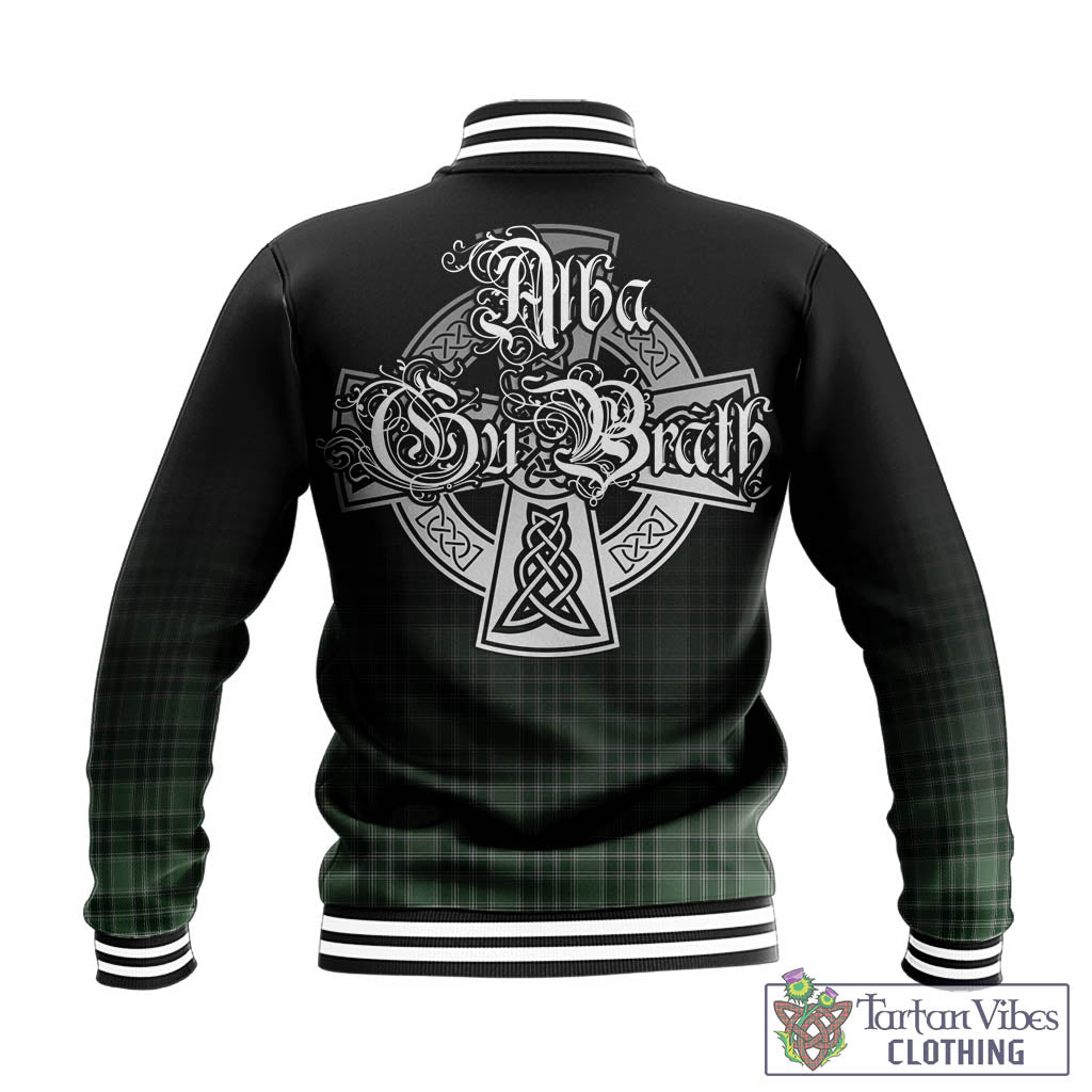 Tartan Vibes Clothing MacDonald Lord of the Isles Hunting Tartan Baseball Jacket Featuring Alba Gu Brath Family Crest Celtic Inspired