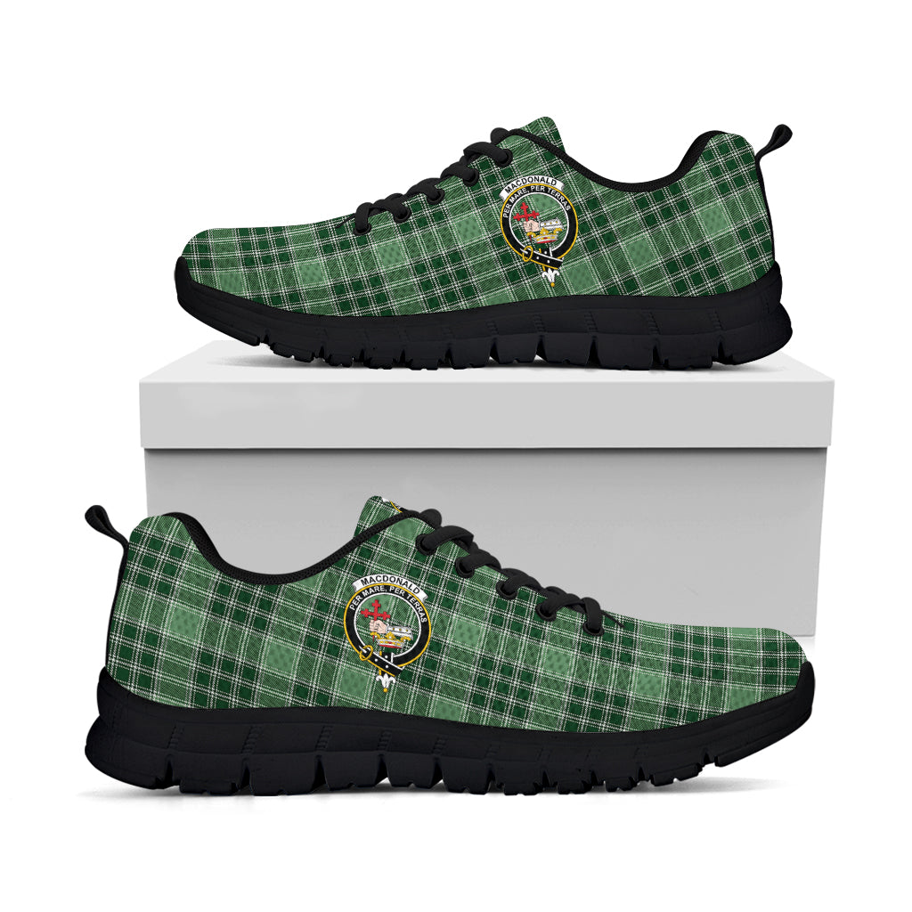 MacDonald Lord of the Isles Hunting Tartan Sneakers with Family Crest - Tartan Vibes Clothing