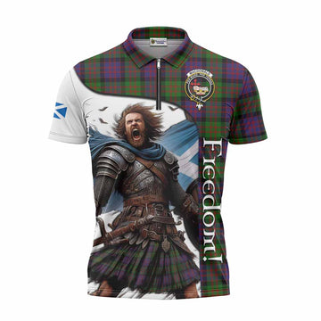 MacDonald (McDonald) Crest Tartan Zipper Polo Shirt Inspired by the Freedom of Scottish Warrior